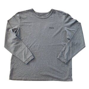 Patagonia P-6 Logo Responsibili-Tee Long Sleeve T Shirt Grey Women's Size XL